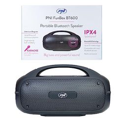 PNI FunBox BT600 Haut-Parleur Portable Bluetooth 65 W Lecteur MP3 Lecteur de Cartes USB Microphone sans Fil Batterie 4400 mAh IPX4