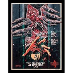 Pyramid Stranger Things S4 - Massacre Lab Hawkin - intryck encadrée 30 x 40 cm
