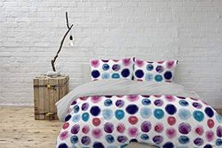 Italian Bed Linen Parure Copripiumino Watercolor, Wt07 Multicolore, 2 Posti, 100% cotone