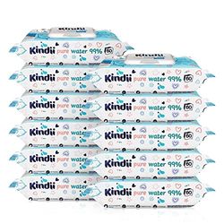 Kindii Pure 99% Water | Baby Wipes 720 Ct (pack of 12) | Biodegradable Baby Wipes | Plastic Free Wet Wipes | Unscented Alcohol Free Wipes | Baby Wipes Bulk
