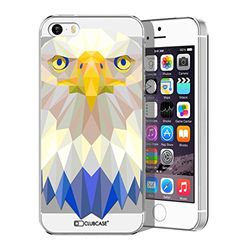 Caseink - fodral iPhone 5/5S / SE [Crystal HD Polygon Series Animal - hårt - ultratunt - tryckt i Frankrike] - örn