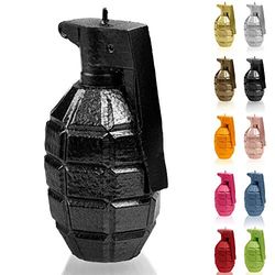 Candellana Hecho a Mano Grenade Vela de Regalo - Divertida - Vela Decorativa - Decoración del Hogar - Regalos para Amigos - Mecha de Algodón - Tiempo de Quemado 12h - Vela Black Metallic