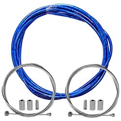cyklingcolors osłona hamulca rowerowego z kablem zaślepkami tylny zestaw kompatybilny z Shimano Sram cykl miejski szosowy rower górski wkładka wydajność kabla (niebieski laser)
