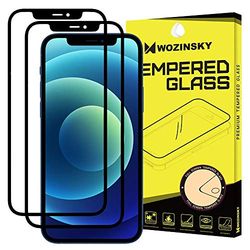 WOZINSKY Set van 2 3D Full Glue gehard glas voor iPhone 12/12 Pro met frame