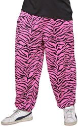 Widmann - Pantaloni anni '80 con motivo zebrato, Mottoparty, Carnevale
