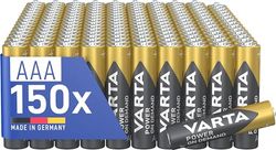 VARTA Pilas AAA, paquete de 150, Power on Demand, alcalinas, 1,5V, inteligentes, flexibles, para accesorios de ordenador, dispositivos Smart Home, linternas, Made in Germany