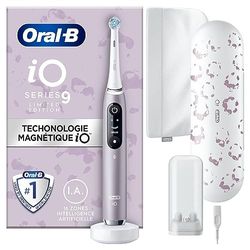 Oral-B iO Series 9 Édition Spéciale, Brosse à dents électrique, Connectée Bluetooth, 7 Modes de brossage, 1 Étui De Voyage, 1 Pochette, Rose Quartz