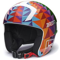 Briko Helmet Jeunesse Unisexe, Noir Brillant, Blanc, XS