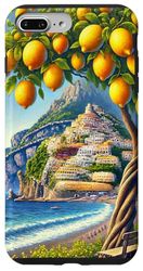 Carcasa para iPhone 7 Plus/8 Plus Amalfi Limones Árbol en el océano pintura al óleo