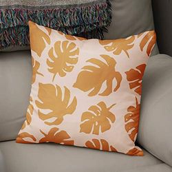 Bonamaison Decorative Cushion Cover, Polycotton, Orange, Standard