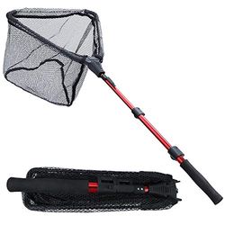 Sougayilang Visnet vis schepnet, opvouwbare opvouwbare telescopische paal, duurzaam nylon materiaal gaas, veilige vis vangen of loslaten-RSJ115CM