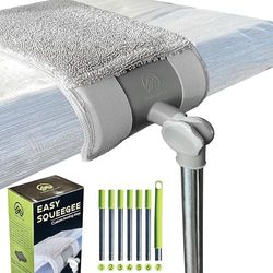 Trailersphere Easy Squeegee Customized Professional RV and Home Awning mop Rotating and Lockable Head, extendable Pole with Dual Sided mop pad, Reusable Awning mop pad, Machine Washable