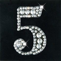 Rhinestone Monogram Number - 5