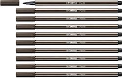 Marcador premium STABILO Pen 68, caixa com 10 unidades de cor ocre