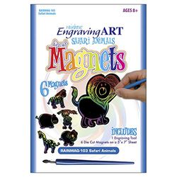 Royal and Langnickel Rainbow Foil Engraving Art Magnets - Safari Animals