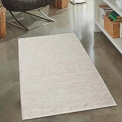 CARPETIA Tappeto Tappeto in lana Corridoio tessuto a mano resistente moderno Uni Crema-Beige, 70 x 140 cm