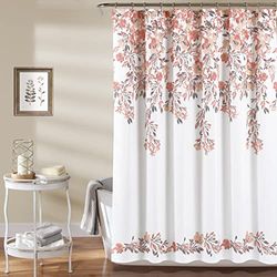 Lush Decor Tanisha Rideau de Douche, 183 x 183 cm, Blush et Gris