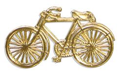 Kunze Bicicleta, 5 x 3 cm, 6 Unidades, de Papel, Repujado kaschiertes, Oro, 5.5 x 16 x 0,05 cm