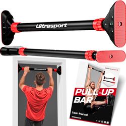 Ultrasport Armhävningsstång, dörrkarmar för upphängning utan borrning upp till 200 kg – pull-up-bar, armhävningsstång dörr, dörrräckhåll för pull-up-up-stänger