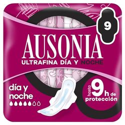 Ausonia Dia e noite ultrafina, composto com asas, para um fluxo muito abundante durante o dia, 9 unidades, até 9 horas de proteção