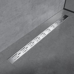 EMKE Douchegoot, 90 cm, roestvrij staal, complete set, vloerafvoer, douche, sifon met geurstop en haarzeef, randafvoer, afvoergoot, douche, doucheafvoer voor badkamer