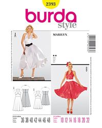 Burda B2393 - Cartamodello per Vestito da Marilyn, Dimensioni: 19 x 13 cm