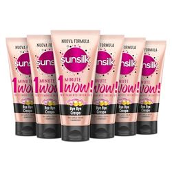 Sunsilk, Trattamento Intensivo 1 Minute Wow, Maschera Capelli Secchi, Linea Bye Bye Crespo, Trattamento Capelli Danneggiati, con Olio di Mandorla, Cheratina e Biotina, 6 Pezzi da 180ml