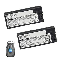 Amsahr - Batteria di ricambio per fotocamera digitale e videocamera Sony NP-FC11, FC10 Sony NP-of-2 Pack, custodia per obiettivo inclusa