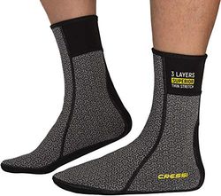 Cressi Thermal Undersuit Socks Calzado Térmico para Traje Seco, Unisex-Adult, Negro/Gris, L