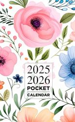 Pocket Calendar 2025-2026 for Purse: Small 2-Year Monthly Pocket planner Book January 2025 - December 2026 | Floral Cover