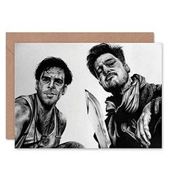 Wee Blue Coo GREETINGS CARD INGLORIOUS BASTERDS BRAD PITT ART BY W MAGUIRE