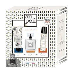 AU POIL le Coffret Frais & Dispo : 1 Eau de Parfum 100ml, 1 Brume de propreté 70ml, 1 Gel lavant 3-en-1 100ml Fraîcheur de Musc par Sébastien Chabal
