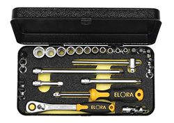 Elora Set di chiavi a bussola da 1/4 pollici, 31 pezzi, 5/32 – 9/16 pollici AF, 1440 au, 1440608242000