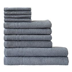 Dyckhoff Kristall 06103 91 100 - Set di asciugamani in cotone, 26 x 36 cm, colore: Grigio pietra