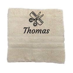 Asciugamano personalizzato con nome e nome del lavoro Nome splendidamente ricamato Asciugamano da bagno Asciugamano in cotone 100% Asciugamano da bagno con nome (100 x 50 cm, Stilista)