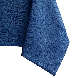 AmeliaHome Tablecloth 140 x 180 cm, Stain Protection, Lotus Effect, Washable, Water Repellent, Gaia Ornament, Dark Blue