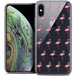 CASEINK Fodral för Apple iPhone XS Max (6,5) fodral [kristallgel HD mönster kollektion design rosa flamingos - mjuk - ultratunn - tryckt i Frankrike]