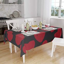 Bonamaison Kitchen Decoration, Tablecloth, Red Black, 140 x 160 Cm - Designed and Manufactured in Turkey