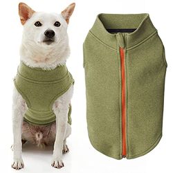 Gooby Hondentrui van microvezel fleece met ritssluiting - groen, X-Large - warme dubbellaagse zachte microfiber fleece instaphondenjas zonder ringriem - winterhondentruien voor kleine honden en