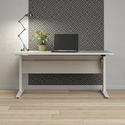 Dmora - Bureau Naelle, Pupitre Polyvalent, Table de Bureau pour PC, Plan de Travail, 150x80 h119 cm, Blanc