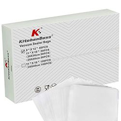 Buste Sottovuoto Alimenti Sacchetti-Sottovuoto-Alimenti: KitchenBoss Sacchetto Sottovuoto 100 Buste 20 x 30 cm + 28 x 40 cm,Sacchetti Sous Vide Ccottura,per Macchina Sottovuoto,Buste Goffrate