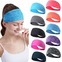 Uppsättning av 5 och 10 kvinnors yoga sport atletisk pannband för löpning sport resor fitness elastisk absorberande halkskydd stil bandana basket pannband huvudscarf passar alla män och kvinnor
