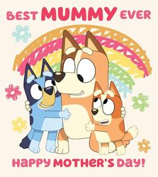 Bluey Gelukkig Moederdag Kaart Mummie Met Liefde op Moederdag Mummy Bluey Themakaart