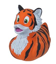 Wild Republic Rubber Duck, Patos de Goma, Tigre, Regalos Para Bebé, Juguetes Para la Bañera, Niños y Adultos, 10 Cm (23203)