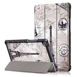 Huawei Mediapad M5 Lite 8.0 Funda, Funda Plegable para Tablet Huawei Mediapad M5 Lite 8.0, Funda Magnética Antiarañazos, Funda con Lápiz (Función Giratoria)