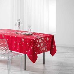 Douceur d'Intérieur Constellation - Toalha de mesa retangular, 150 x 300 cm, vermelho, poliéster estampado metalizado