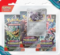 Pokémon samlarkortsspel: 3-pack blister karmesin & lila – maskerad i lökljus: Knattatox (3 boosterförpackningar och 1 holografiskt promokort)