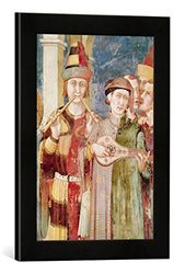 Kunst für Alle 'Encadré Image de Simone Martini Detail of Musicians from The Life of St. Martin, c.1326, d'art dans Le Cadre de Haute qualité Photos Fait Main, 30 x 40 cm, Noir Mat