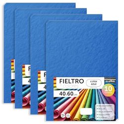m-office Pannolenci Colorati, Feltro per Lavoretti Creativi, Cucito e Patchwork, Materiale per Scrapbooking e Decorazioni, Set Colori DIY, Ideale Artigianato e Fai-da-te, 40x60cm (Blu, 40pz)