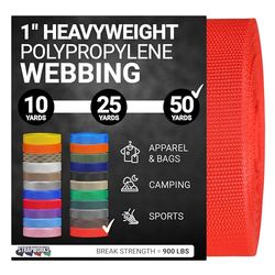 Strapworks Zwaargewicht polypropyleen singels - Heavy Duty Poly Omsnoering voor Outdoor DIY Gear Reparatie, 1 Inch x 50 Yards - Oranje
